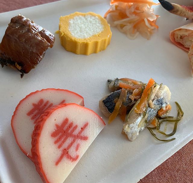 Humble #Osechi lunch #koromame Black beans #kamaboko#tamagoyaki#sunomono (vinegar)