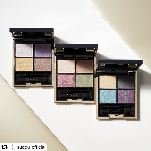 #repost @suqqu_official・・・Dusky colors-sophisticated and languorous,﻿with an iridescent, translucent, lustrous layer on top.﻿Discover the color that‛s‘you’among just﻿those shades you find in nature. ﻿﻿DESIGNING COLOR EYES﻿from left﻿13 TSUKIKASUMI / 14 IROURUSHI / 126 AORYUUSEI【limited】﻿﻿#suqqu #スック #2019autumnwinter #cosmetics #jbeauty #eyeshadow #アイシャドウ﻿﻿憂いと洗練のくすみ色に、透明なまばゆい輝きを合わせた4色アイシャドウパレット。﻿肌になじみながら、洗練されたニュアンスを。﻿﻿デザイニング カラー アイズ﻿左から﻿13 月霞 -TSUKIKASUMI / 14 彩漆 -IROURUSHI / 126 蒼流星 -AORYUUSEI【限定色】﻿﻿在憂暗與優雅的色調中，﻿點綴霓彩色和透明光澤。﻿發現屬於自己的嶄新色彩。﻿﻿晶采立體眼彩盤﻿左起﻿13 月霞 -TSUKIKASUMI / 14 彩漆 -IROURUSHI / 126 蒼流星 -AORYUUSEI【限定色】